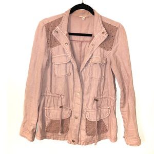 Maurice’s Blush Utility Jacket with Lace Detail